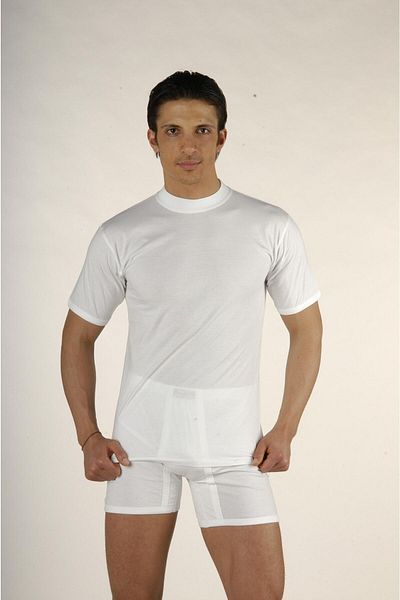 JOJOBOY POLO Men's Closed Collar Undershirt 2 Pieces White