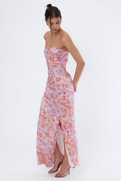 LAMODEMAPASS KLEIO Patterned Long Slit Dress
