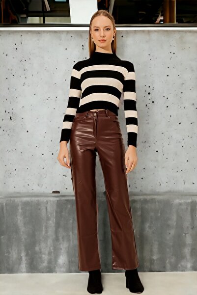 HAKKE Ψηλόμεσο δερμάτινο παντελόνι