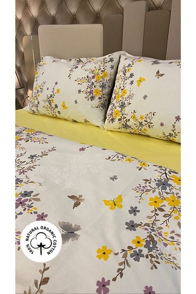 Özcan Ev Tekstil Gold 100% Cotton Double Duvet Cover Set Boxed Product