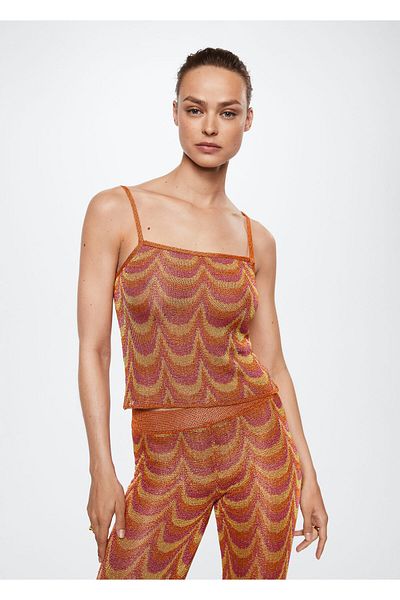 MANGO Woman Bustieră portocalie pentru femei 37081306