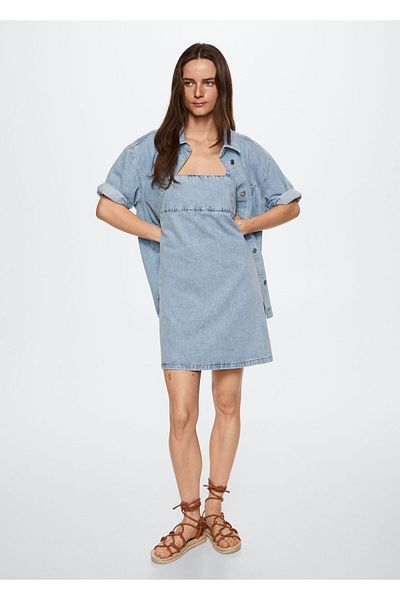 MANGO Woman Rochie Open Denim Femei Adult37091279