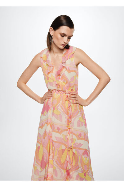 MANGO Woman Pembe Kadın Elbise  37031314