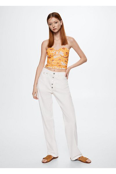 MANGO Woman Pomarańczowy stanik damski 37071320