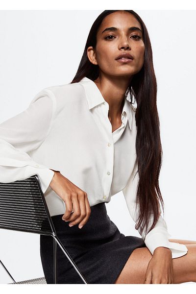 MANGO Woman Cămașă de damă Off-White37043845
