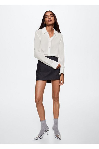 MANGO Woman Cămașă de damă Off-White37043845