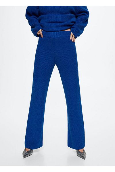 MANGO Woman Spodnie damskie w kolorze granatowym 37077755