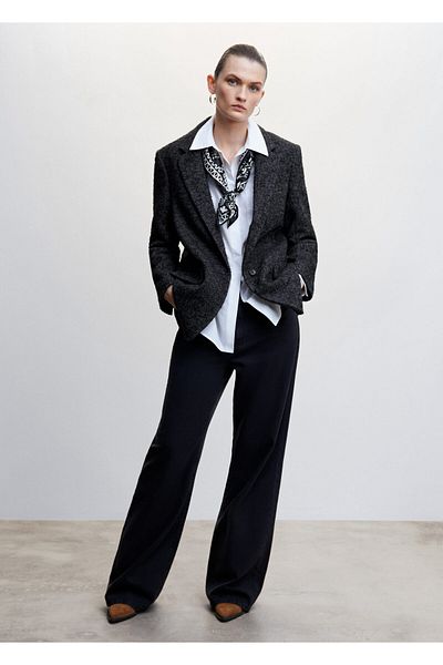 MANGO Woman Gray Women's Blazer Jacket37069096
