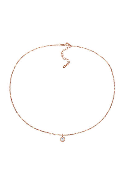 ELLI Náhrdelník dámský obojkový solitaire přívěsek Basic se zirkony ze stříbra 925