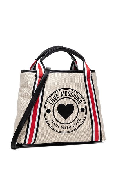 Love Moschino Textil + Kunstleder Beige Damenhandtasche Jc4018pp1e