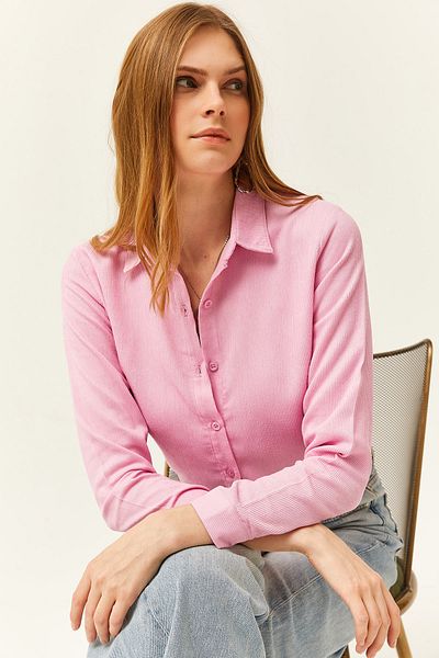 Olalook Női Candy Pink vékony kordbársony ing GML-19000443