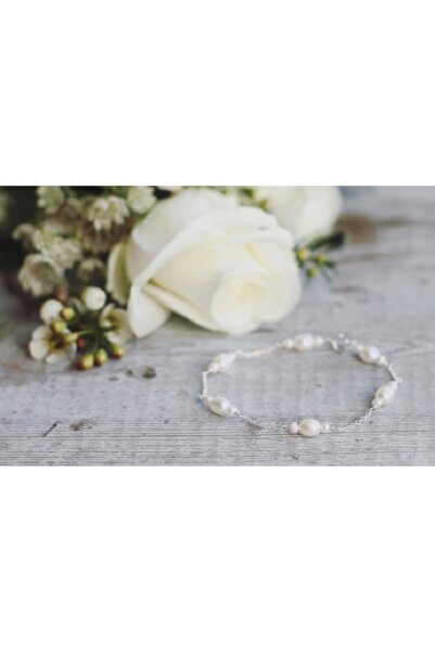 dalya atelier Gerçek Arpa Ve Yuvarlak Incili Zarif Kararmaz Bileklik