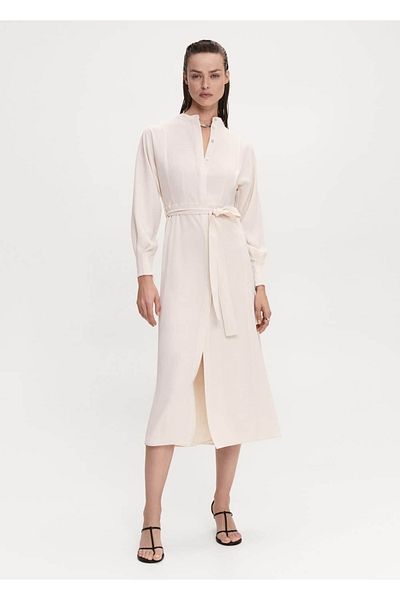 MANGO Woman Belted Shirt Dress