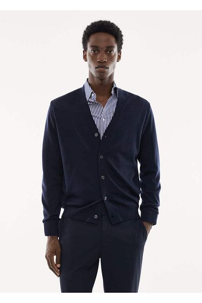 MANGO Man 100% merino wool cardigan