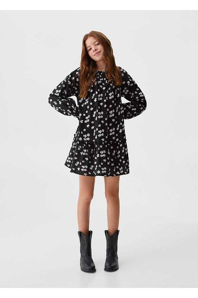 MANGO Kids Rochie Neagra Pentru Copii