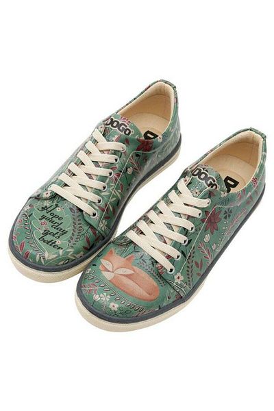 Dogo Pantofi de damă din piele vegană verzi - Spirit Animal Design