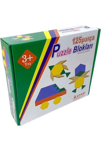 Genel Markalar Wooden Toys 125 Parça Ahşap Eğitici Tangram Puzzle Blok Seti