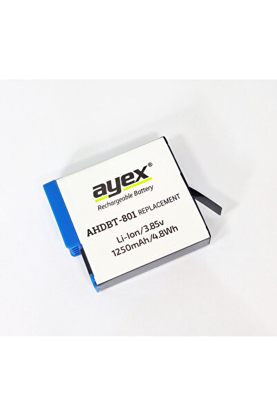 Ayex AHDBT-801 Batarya, GoPro Hero 8, 7, 6, 5 Uyumlu