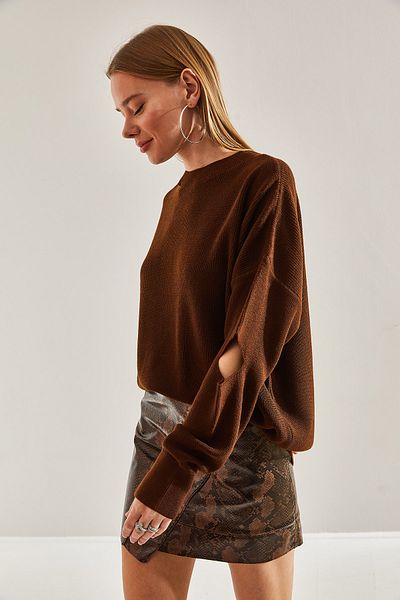 Bianco Lucci Strickbluse mit Kragendetail für Damen