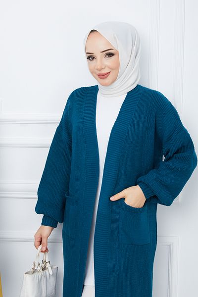Pamuk Butik Γυναικεία Casual Πλεκτή Ζακέτα με τσέπες