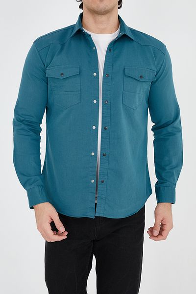 ENZİM JEANS Ανδρικό πουκάμισο τζιν που πλένεται