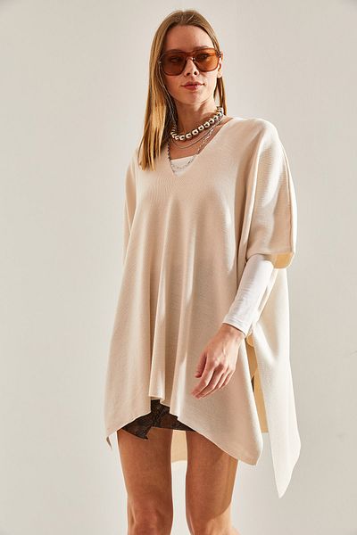 Bianco Lucci Poncho-Pullover für Damen