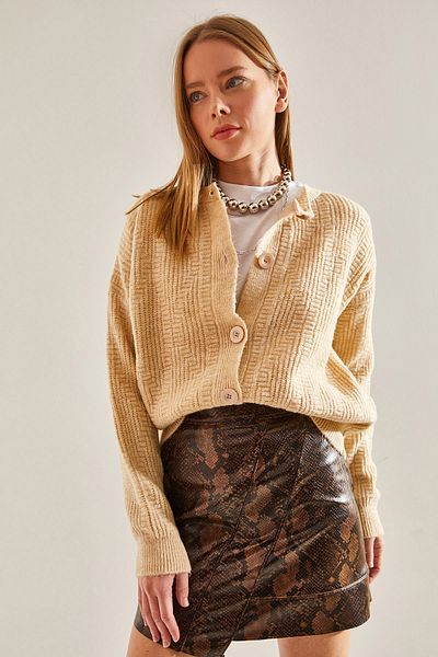 Bianco Lucci Strickcardigan mit fünf Knöpfen für Damen