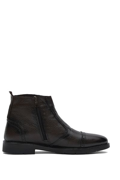 Tonny Black Braune Herrenstiefel aus echtem Leder mit bequemer Passform und detaillierter langer Passform