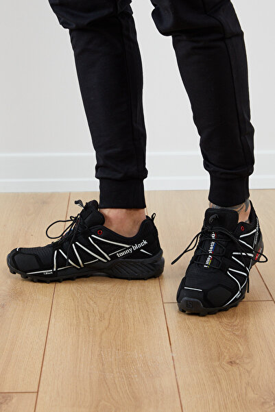 Tonny Black Pánské černo bílé trekingové boty Tb160