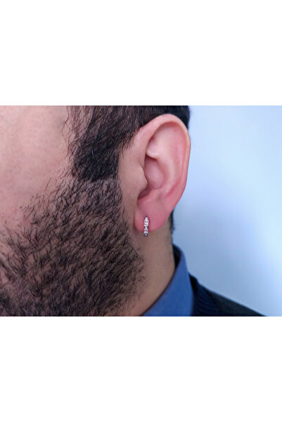 Sirius Pırlanta Erkek Beyaz Altın Pırlanta Modern Halka Küpe