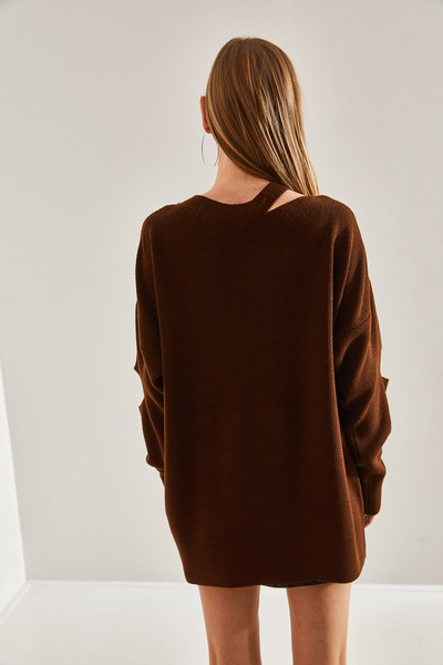 Bianco Lucci Γυναικεία Πλεκτή Μπλούζα με Λεπτομερή Γιακά