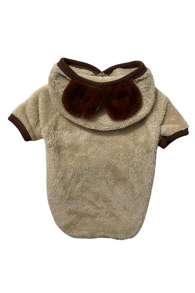 GedyCo Beige Premium Plush Medium Breed Dog Sweatshirt (Suitable for dogs from 8 kg to 20 kg)