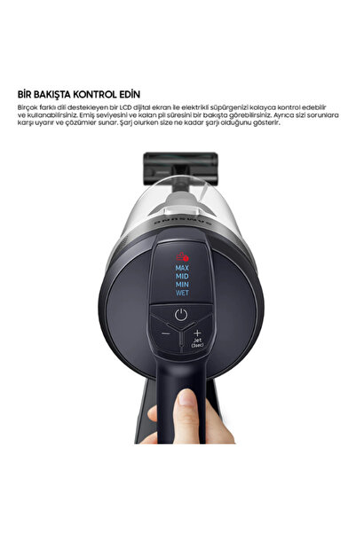 Samsung Jet 75E Digital Inverter Motor, Li-ion Batarya, Jet Siklon Teknolojisi Dikey Şarjlı Süpürge