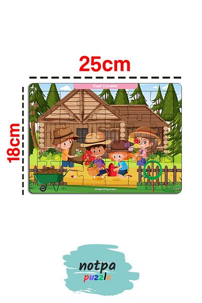 kutuTR NOTPA Children's Educational and Educational Wooden Color Puzzle 18x25 Size Puzzle Explorer Kids