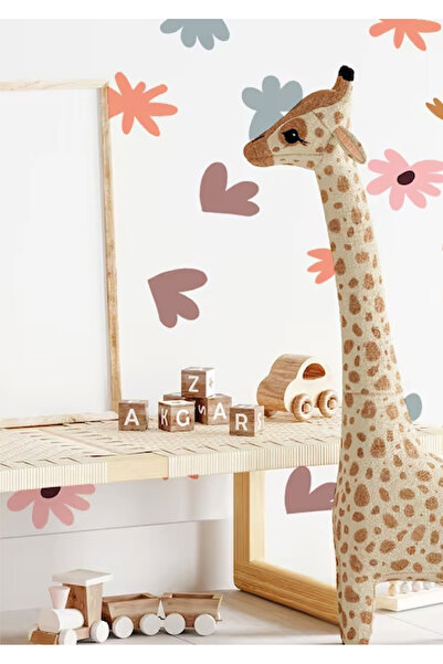 WALLHUMAN Autocolant de perete pentru cameră pentru copii cu flori mari colorate