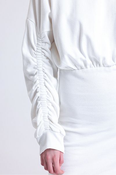 MuuBs MuuB's Maya Sleeve Rubber Detailed 3 Thread Raised Waist Elastic Padded Sweat Dress