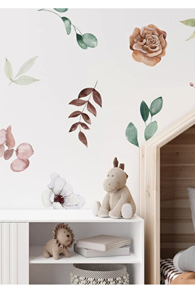 WALLHUMAN Zimski cvetovi, zidna naljepnica za dekoraciju dečije sobe i doma