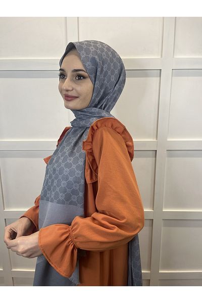Aker Elegance Monogram Shawl1090100 Σκούρο Ασημί