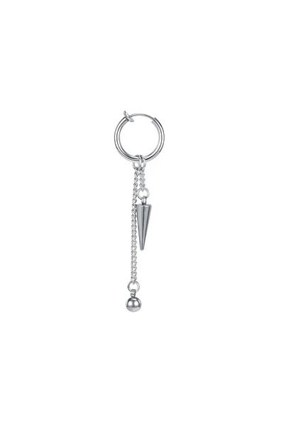 Jaida Moda Unisex 316l Surgical Steel Compression Spayk Model Dangle Chain Non-perforated Hoop Earrings