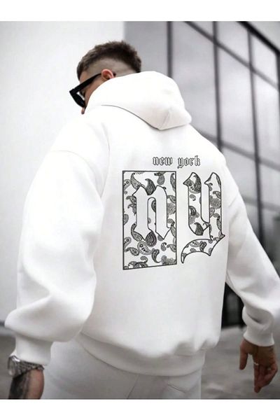 Machetta Unisex New York Printed Oversize φούτερ με κουκούλα