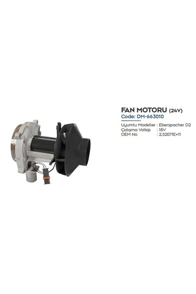 Eberspacher Muadili D-4 Fan Motoru -24 V DM-663013