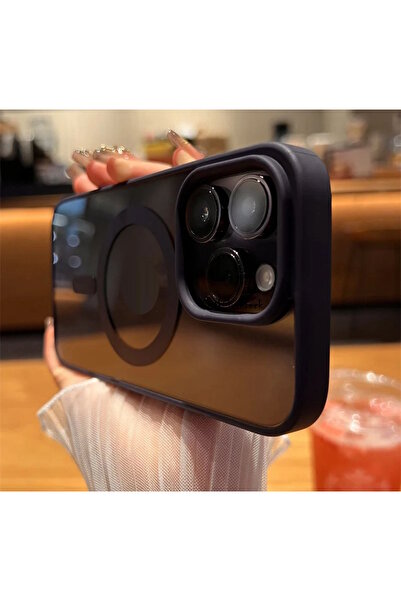 m.tk moveteck iPhone 15 Pro Max Case Chrome Mica Magsafe Transparent Back with Sensitive Button Matte Soft Colored Edge