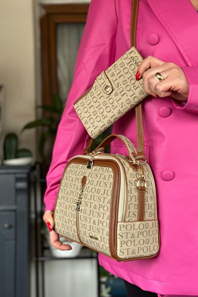 Just Polo Medium Size Women's Shoulder Bag Suitable for Daily Use 2057 Sand T...