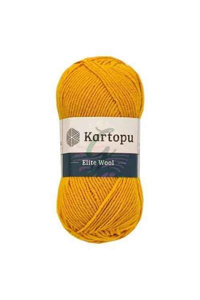 Kartopu Elite Wool K1852 Mustard 49% Wool Knitting Yarn Sweater & Sweater & Cardigan & Vest Winter Knitting Yarn