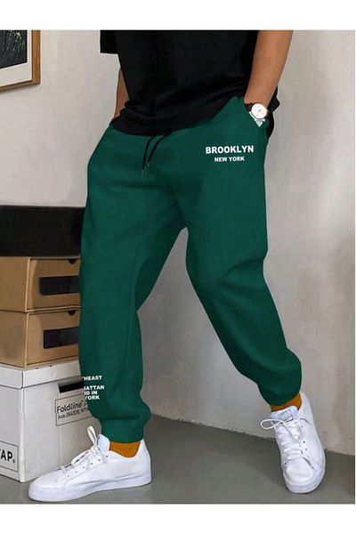 Keywest Unisex Μπρούκλιν με στάμπα με 3 νήματα Jogger Relaxed Fit Φούτερ