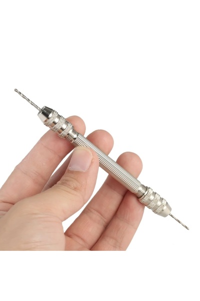 Depolife Mekanik El Matkabı Pim Mengenesi 7li Matkap Ucu Seti Otomatik Mandrenli Hassas Takı Saatci Boncuk