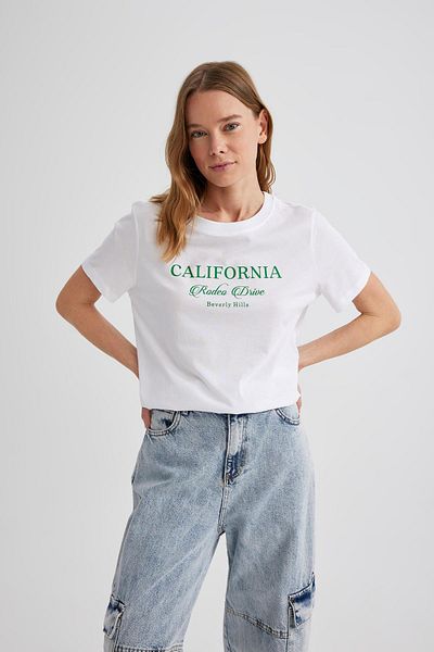 DeFacto T-Shirt mit Rundhalsausschnitt und normaler Passform, bedruckt, C2582ax24sm