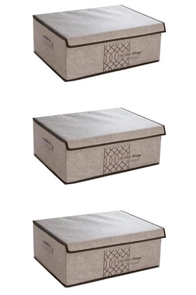 Emir-AYDIN 3 Pcs Multi-Purpose Base Box Organizer with Felt Lids 50*40*19