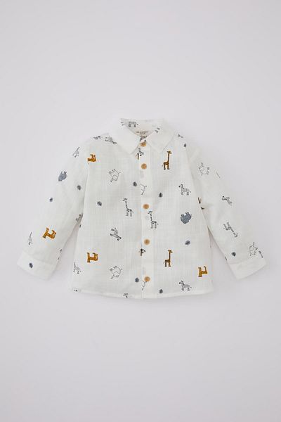 DeFacto Baby Boy Patterned Voile Long Sleeve Shirt B8057a524sp