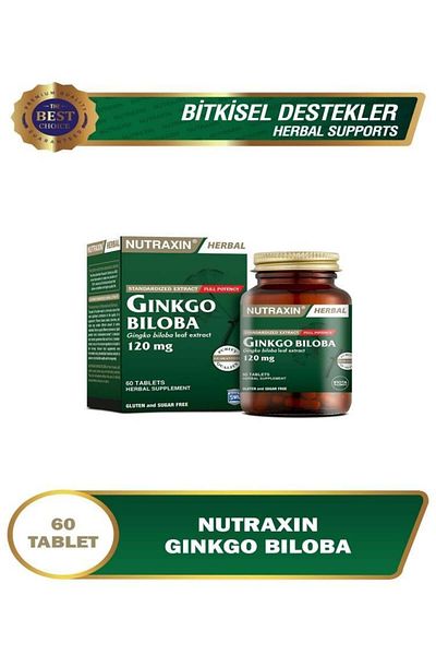 Nutraxin GinkgoBiloba60 Tablets - Food Supplement Containing Extract